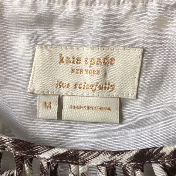 Kate Spade Brown and White Leopard Print Blouse - Picture 3 of 8